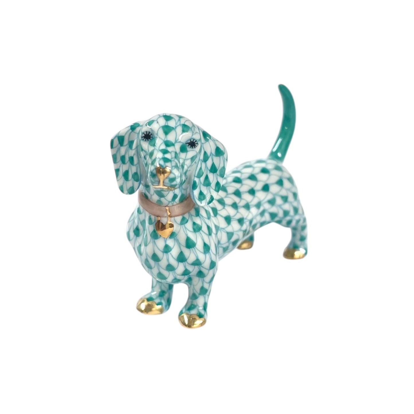 Herend Dachshund Fishnet Figurine