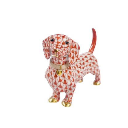 Herend Dachshund Fishnet Figurine