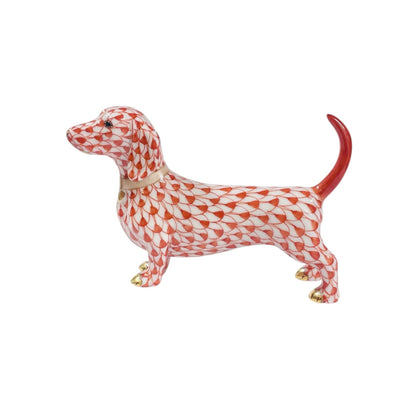 Herend Dachshund Fishnet Figurine