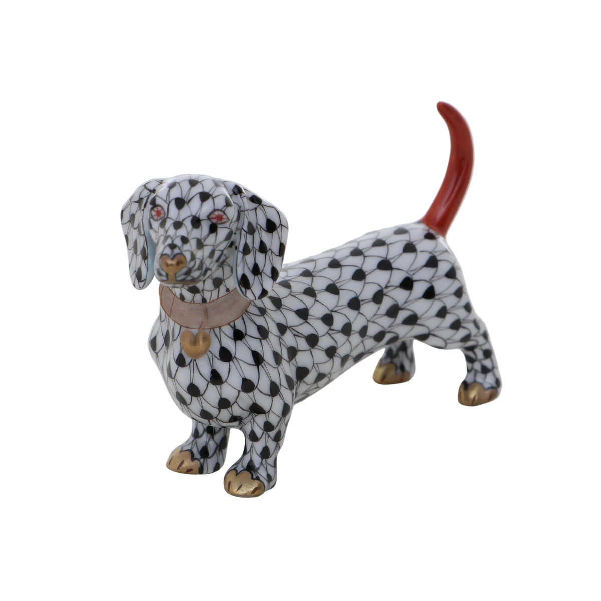 Herend Dachshund Fishnet Figurine