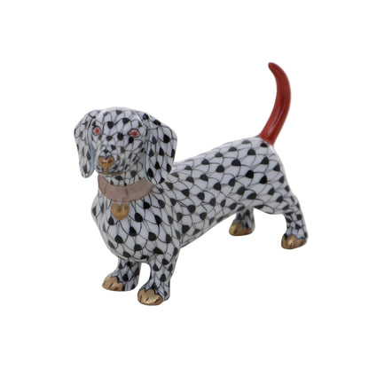 Herend Dachshund Fishnet Figurine