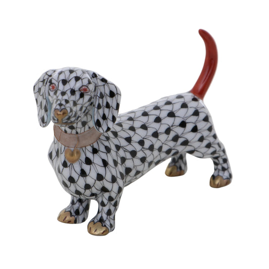 Herend Dachshund Fishnet Figurine