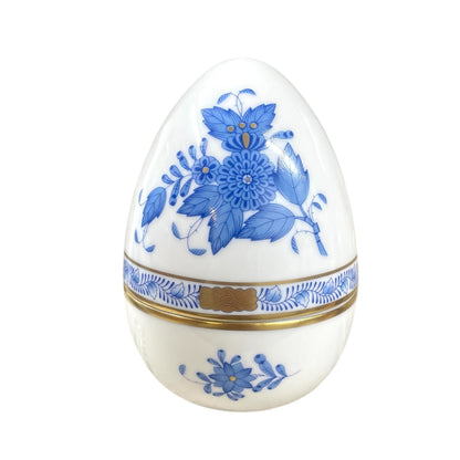 Herend Apponyi Blue Egg-shaped Bonbonniere