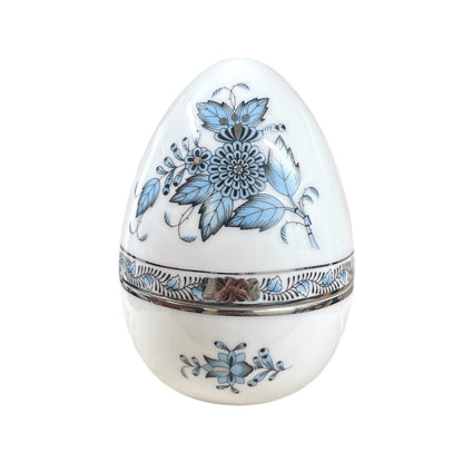 Herend Apponyi Turquoise Egg-shaped Bonbonniere