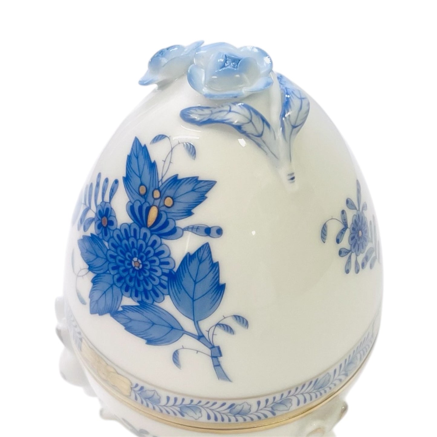 Herend Apponyi Blue Egg-shaped Bonbonniere