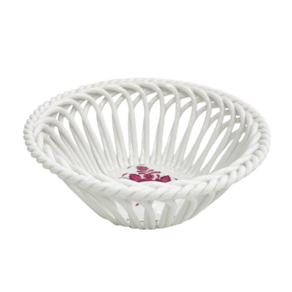 Herend Apponyi Pink Hand-Woven Basket (Medium)