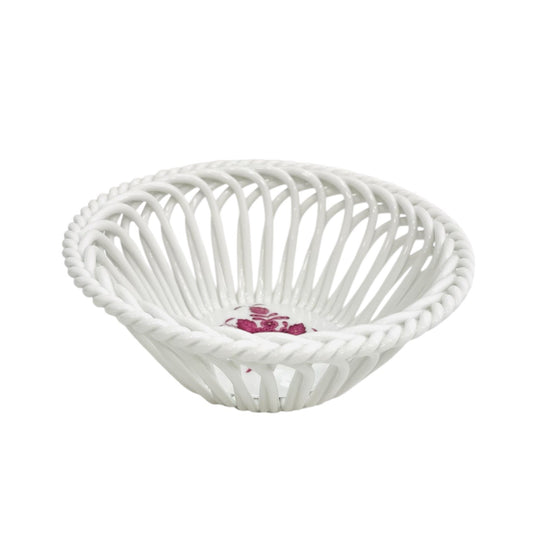 Herend Apponyi Pink Hand-woven Basket (Medium)