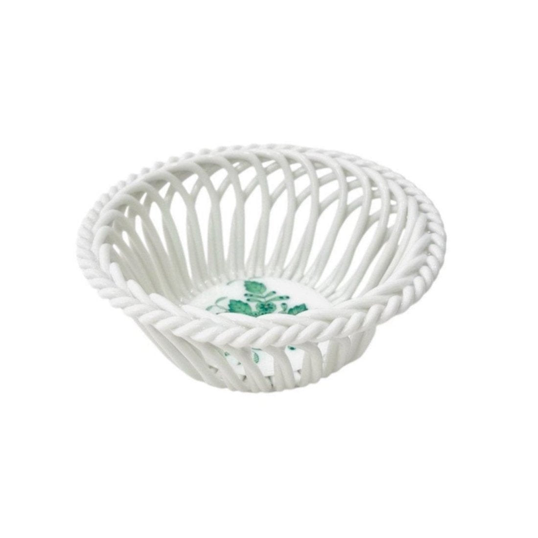 Herend Green Apponyi Hand-Woven Basket (Small)