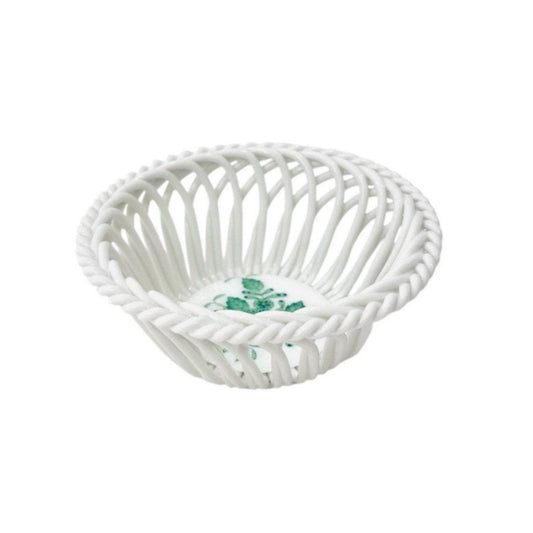 Herend Apponyi Green Hand-woven Basket (Small)