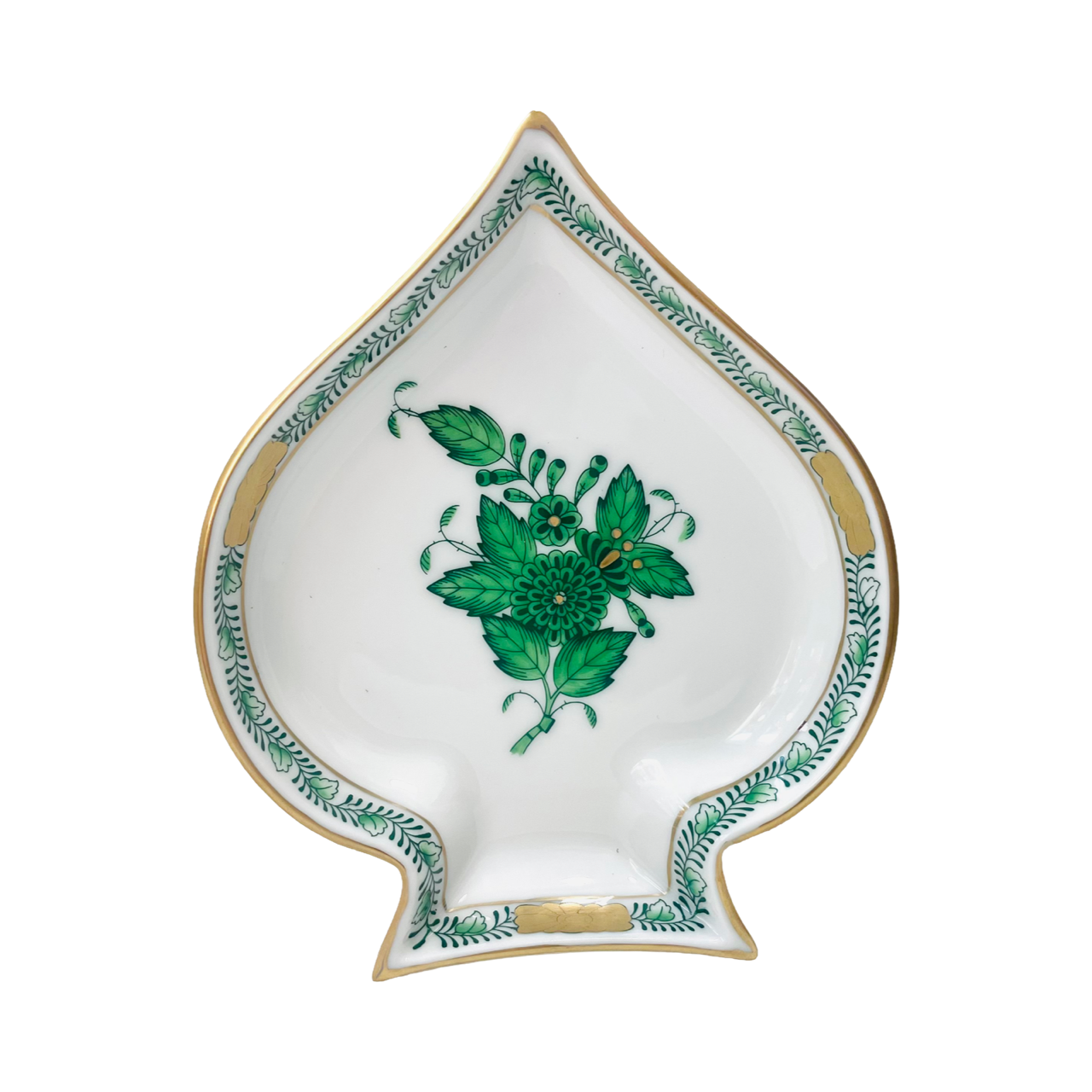 Herend Apponyi Green Small Diamond-shaped Dish