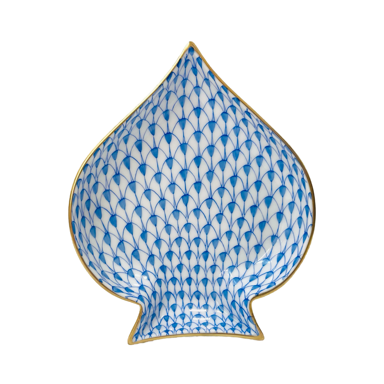 Herend Blue Fishnet Small Diamond-shaped Dish