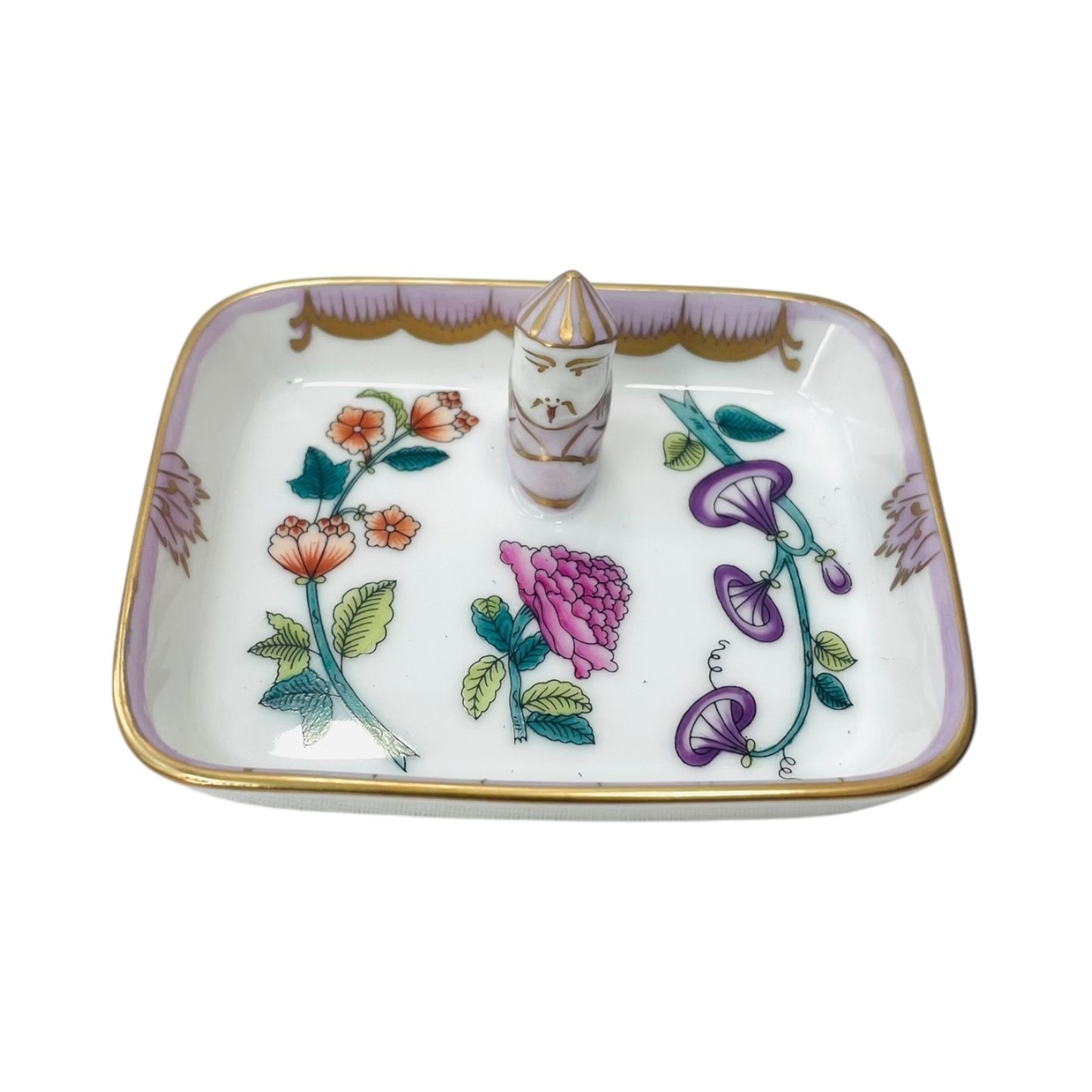 Herend Chinoiserie Windsor Flowers Little Dish with Mandarin Man