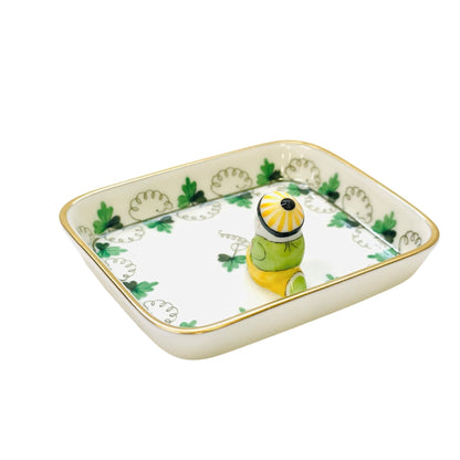 Herend Parsley Little Dish with Mandarin Man