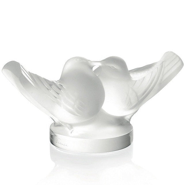 Lalique Two Lovebirds Large Sculpture in Clear