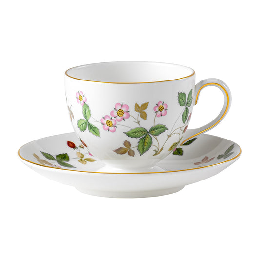 Wedgwood Wild Strawberry Teacup & Saucer Leigh