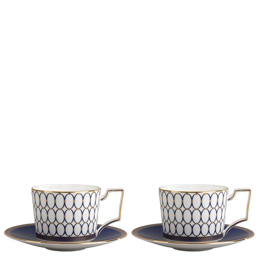 Wedgwood Renaissance Gold Cups & Saucers, Set of 2