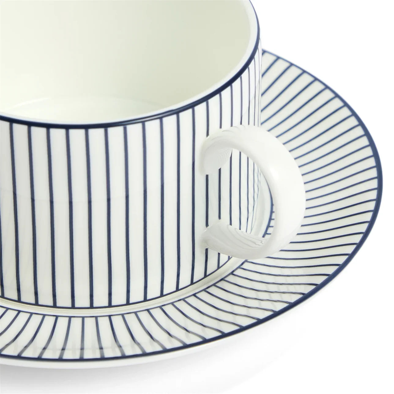Wedgwood Gio Pinstripe Teacup and Saucer White