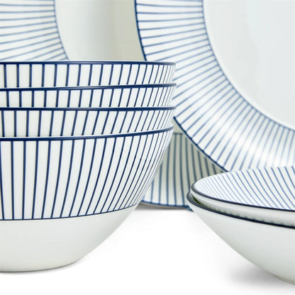 Wedgwood Gio Pinstripe 12 Piece Dinner Set White