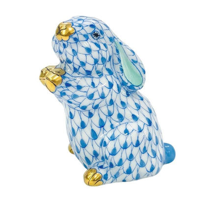 Herend Pudgy Rabbit Fishnet Figurine