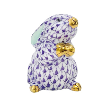 Herend Pudgy Rabbit Fishnet Figurine