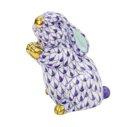 Herend Pudgy Rabbit Fishnet Figurine