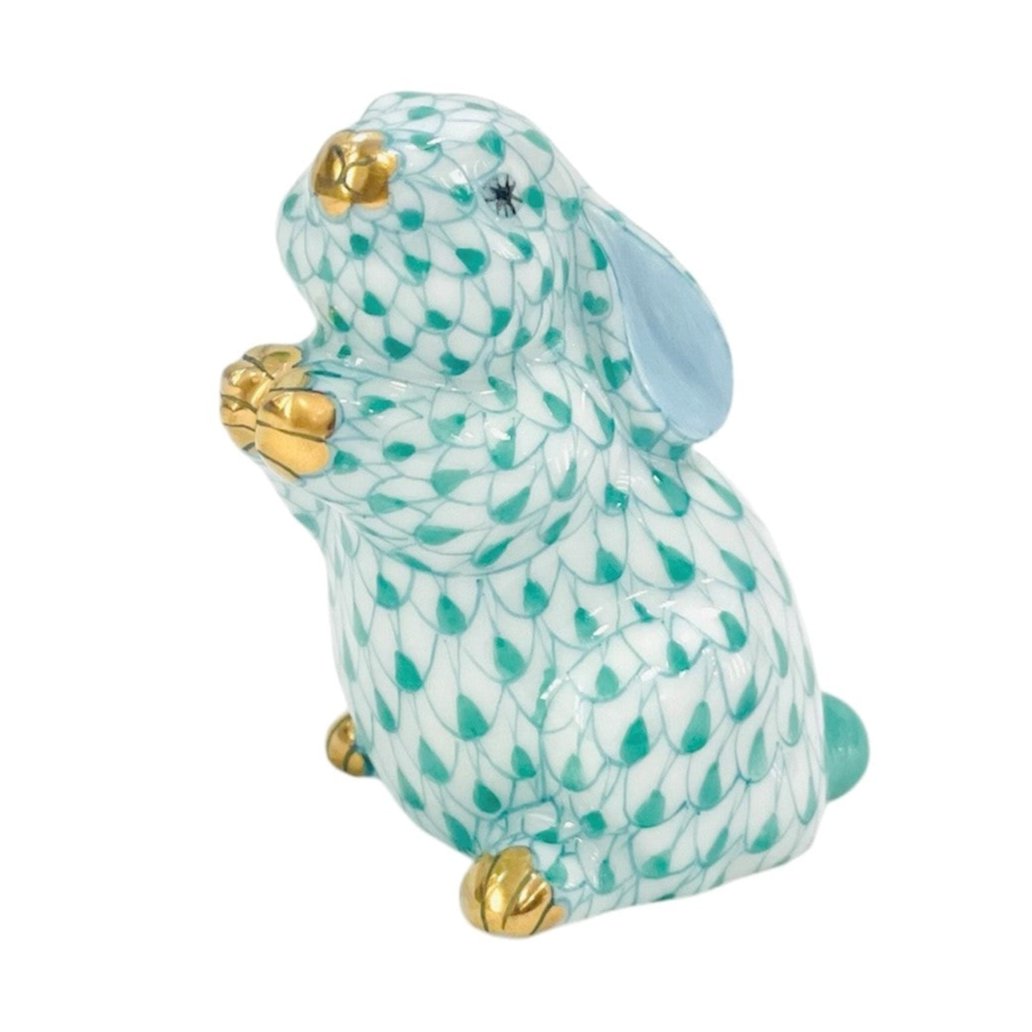 Herend Pudgy Rabbit Fishnet Figurine