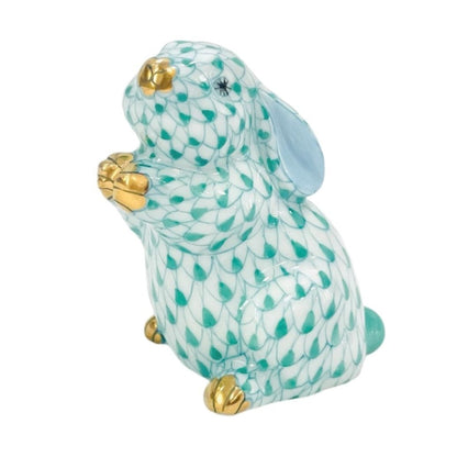 Herend Pudgy Rabbit Fishnet Figurine