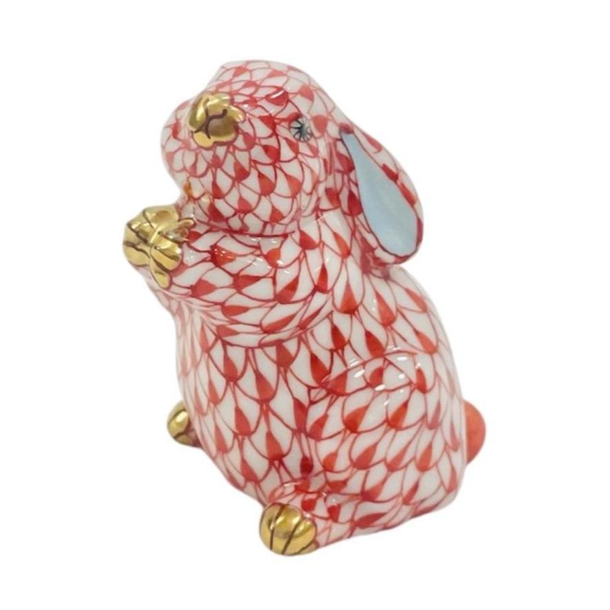 Herend Pudgy Rabbit Fishnet Figurine