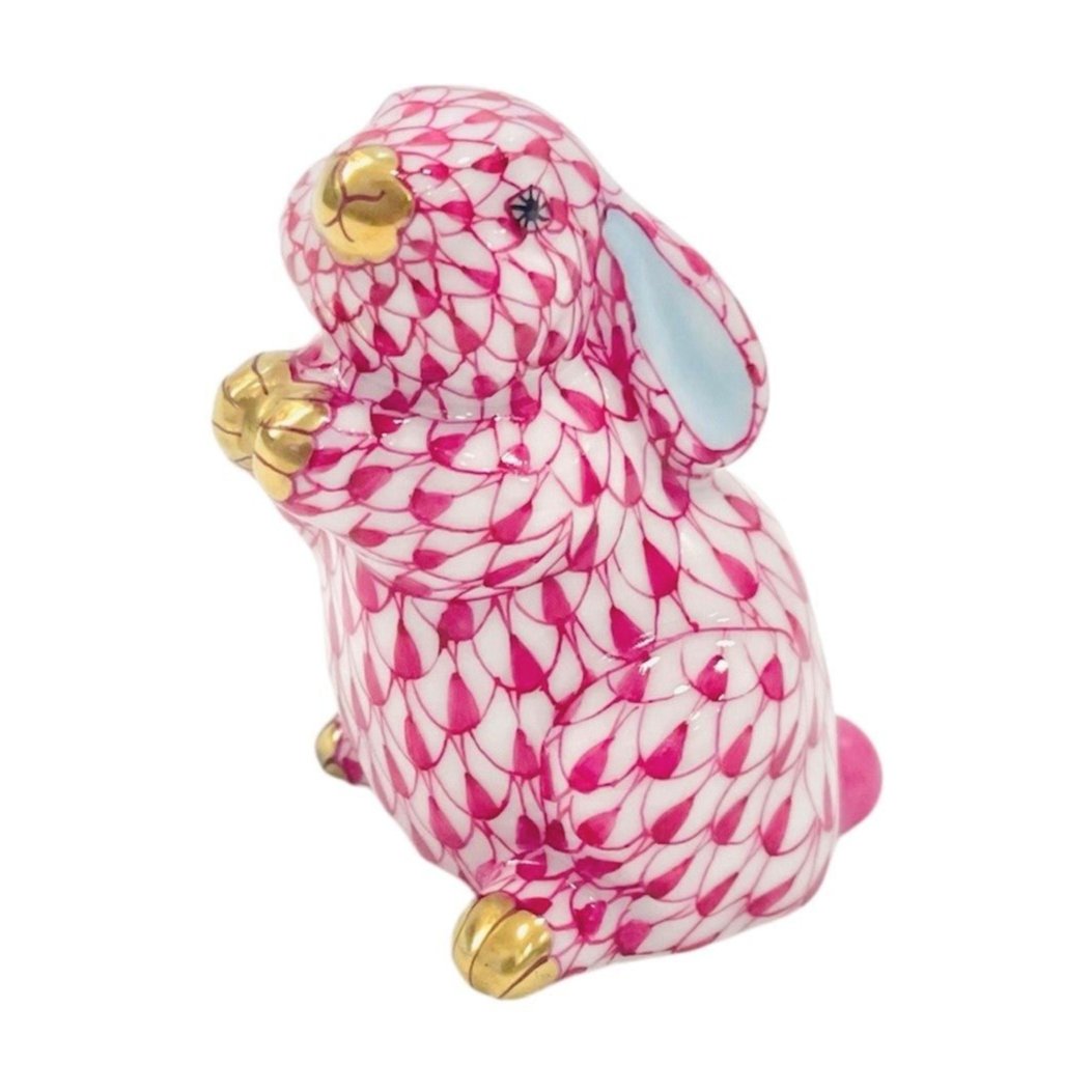 Herend Pudgy Rabbit Fishnet Figurine