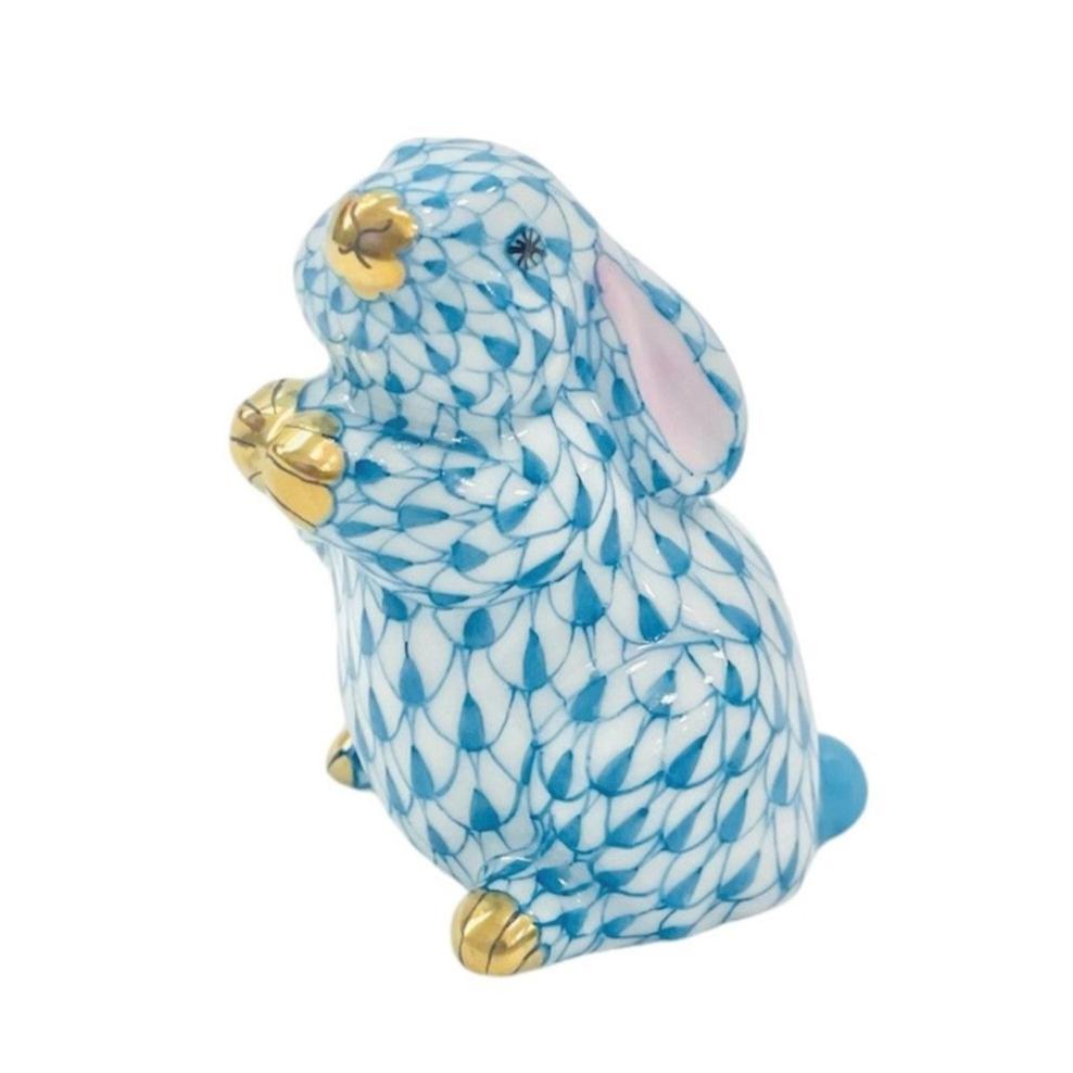 Herend Pudgy Rabbit Fishnet Figurine