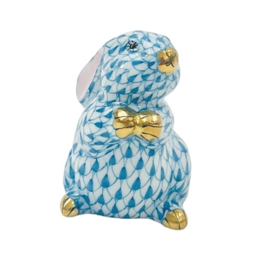 Herend Pudgy Rabbit Fishnet Figurine