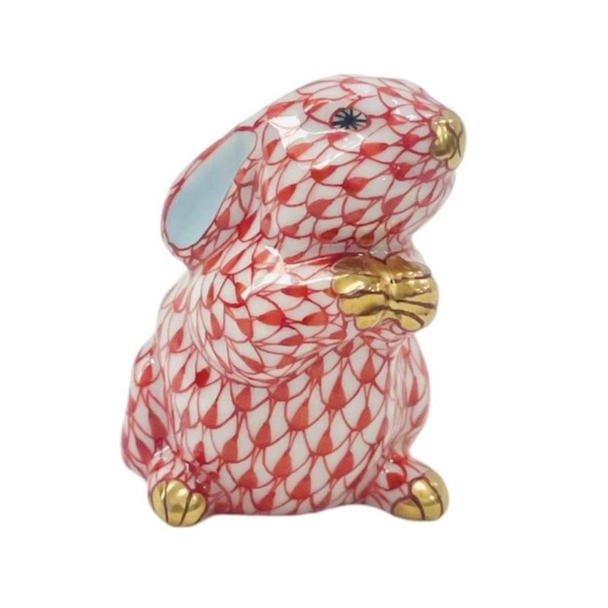 Herend Pudgy Rabbit Fishnet Figurine