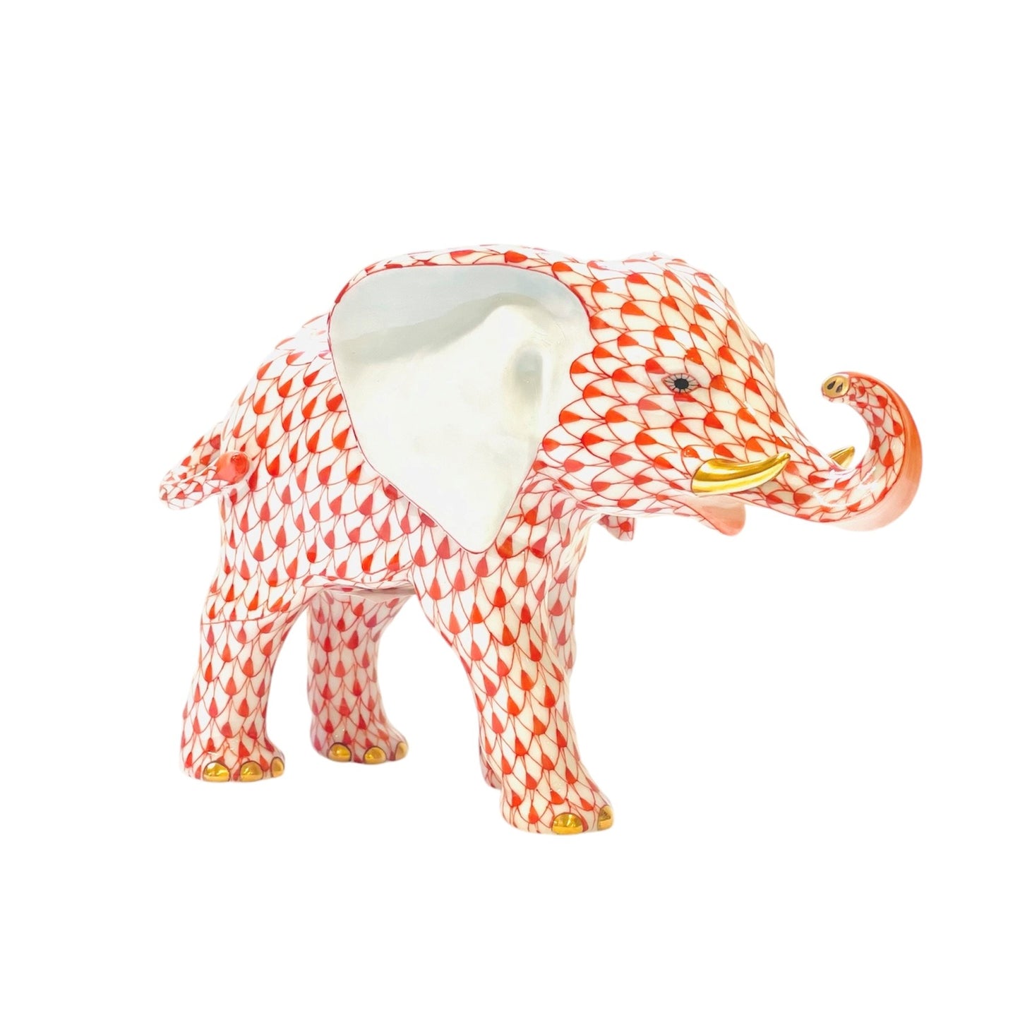 Herend Roaming Elephant Fishnet Figurine