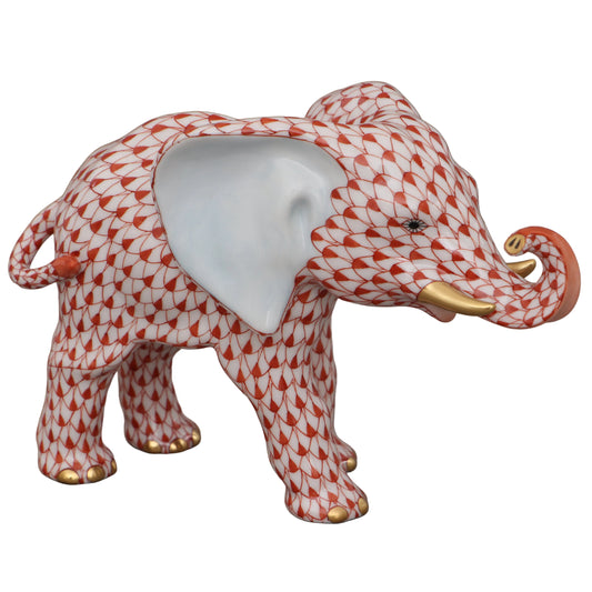 Herend Large African Elephant Fishnet Figurine