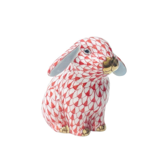 Herend Lop Ear Rabbit Fishnet Figurine