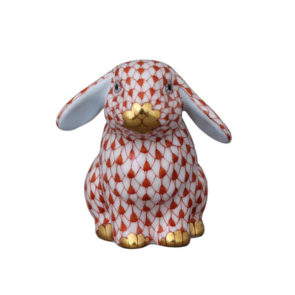 Herend Lop Ear Rabbit Fishnet Figurine