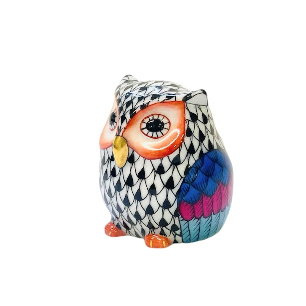 Herend Owlet Fishnet Figurine