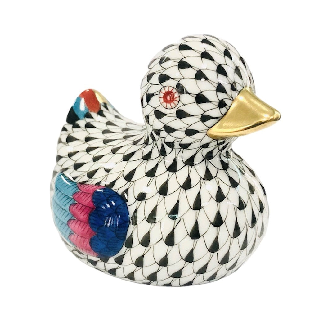Herend Duck Fishnet Figurine