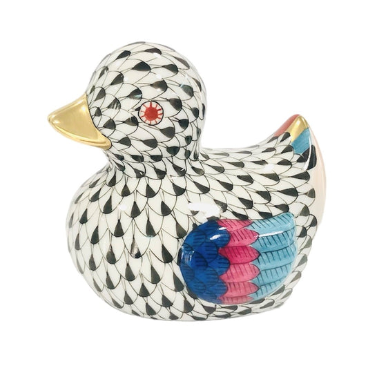 Herend Duck Fishnet Figurine