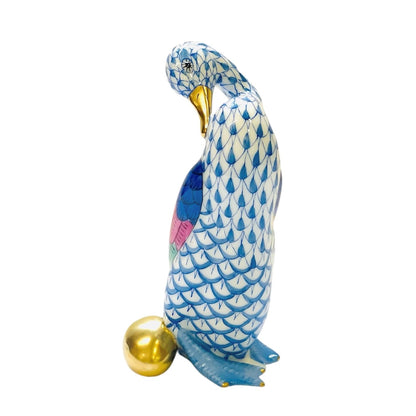 Herend Duck With Egg Fishnet Figurine