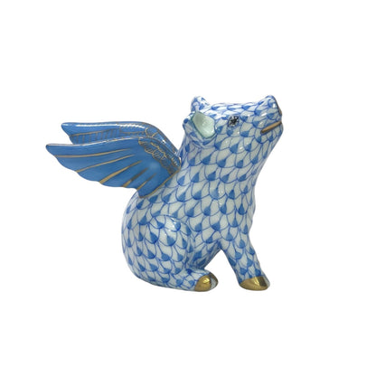 Herend When Pigs Fly Fishnet Figurine