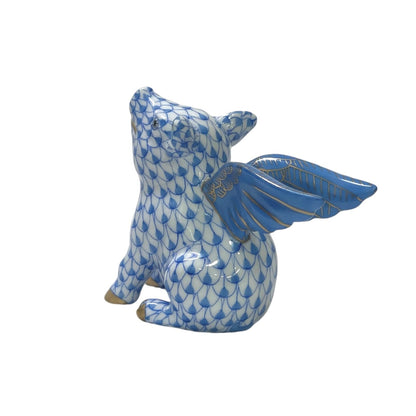 Herend When Pigs Fly Fishnet Figurine