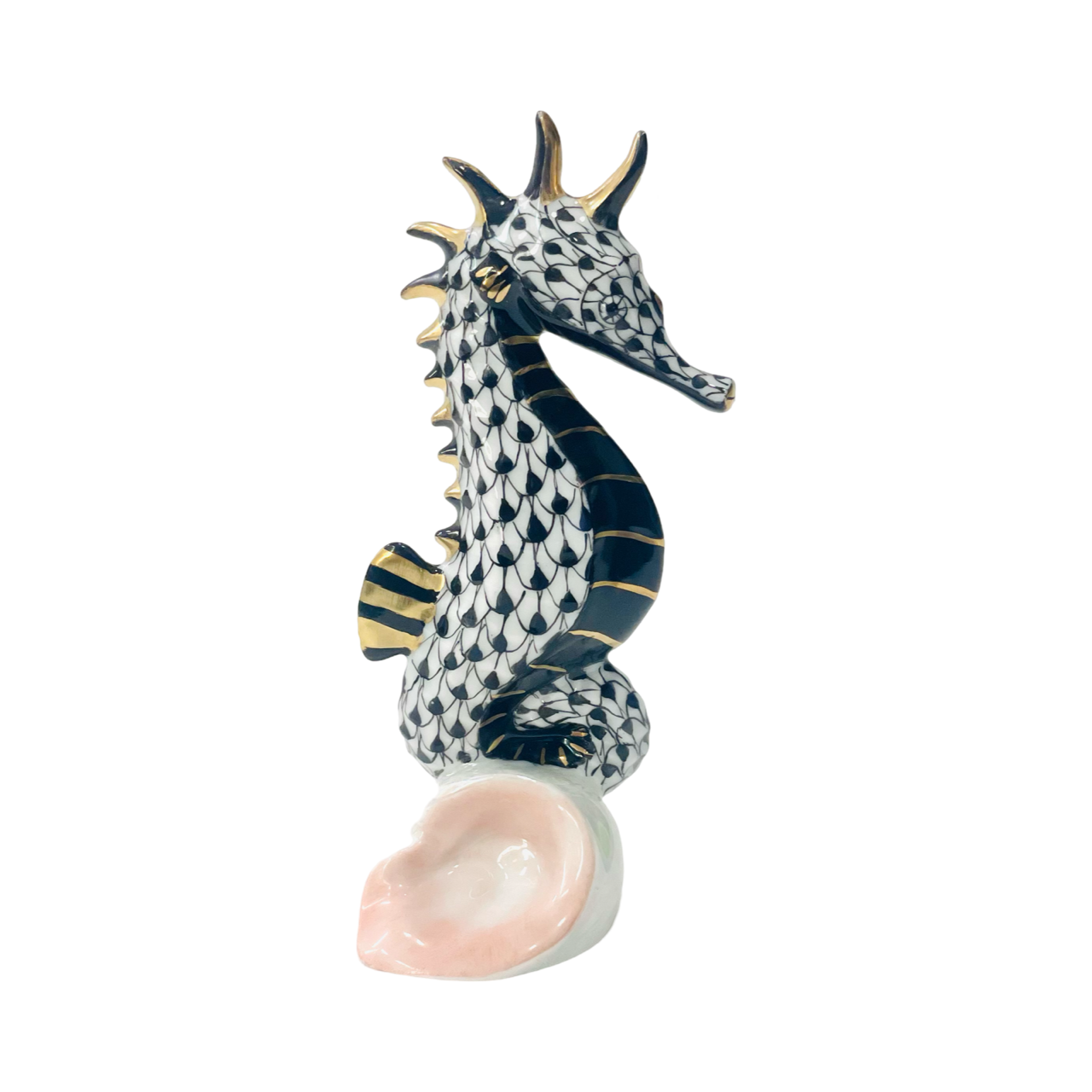 Herend Seahorse Fishnet Figurine