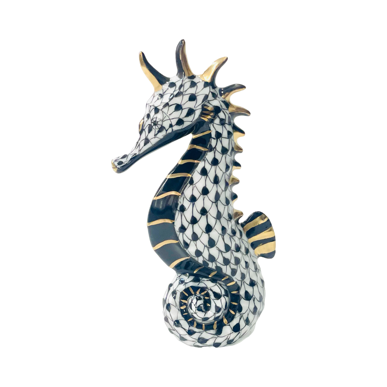 Herend Seahorse Fishnet Figurine