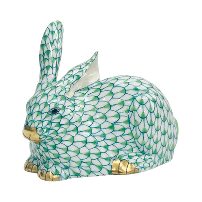 Herend Rabbit Sitting Down Fishnet Figurine