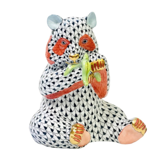 Herend Panda Bear Fishnet Figurine