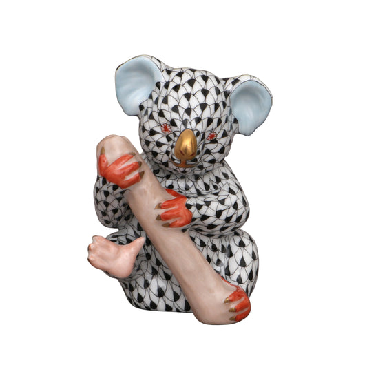 Herend Koala Cub with Twig Fishnet Figurine
