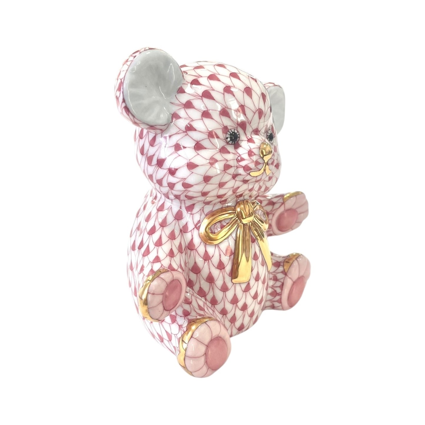 Herend Teddy Bear Fishnet Figurine