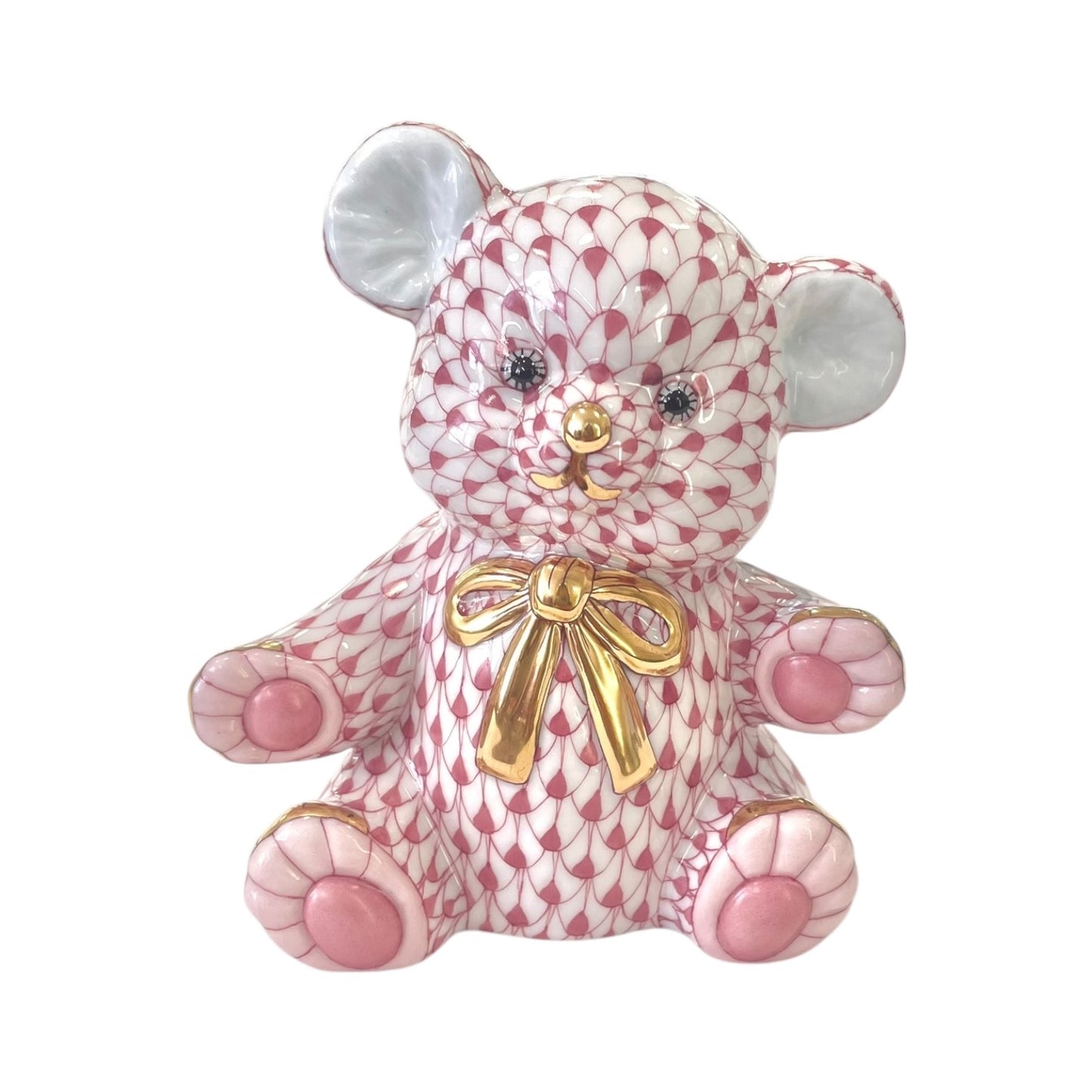 Herend Teddy Bear Fishnet Figurine