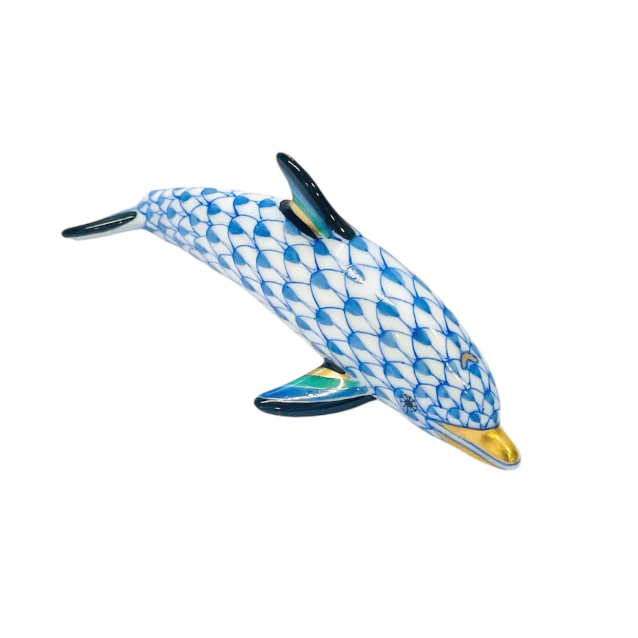 Herend Dolphin Baby Fishnet Figurine